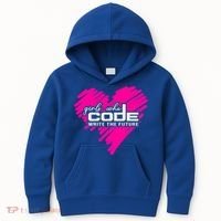 Funny Programmer Girl Coder Girls Who Code Write The Future Gift Kids Hoodie thumb 0
