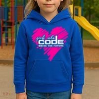 Funny Programmer Girl Coder Girls Who Code Write The Future Gift Kids Hoodie thumb 3