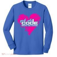 Funny Programmer Girl Coder Girls Who Code Write The Future Gift Kids Long Sleeve Shirt thumb 0
