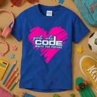 Funny Programmer Girl Coder Girls Who Code Write The Future Gift Kids T-Shirt thumb 3