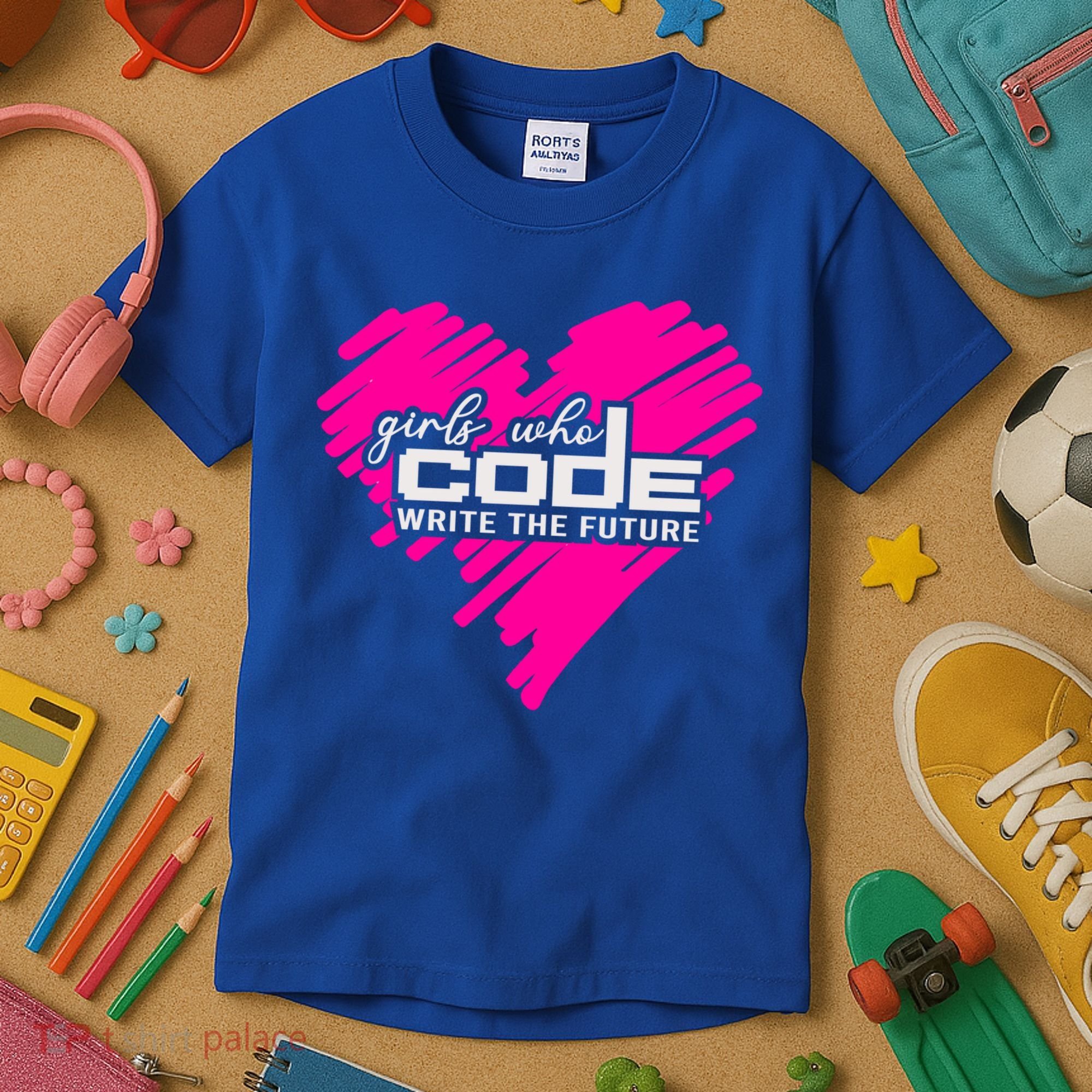 Funny Programmer Girl Coder Girls Who Code Write The Future Gift Kids T-Shirt
