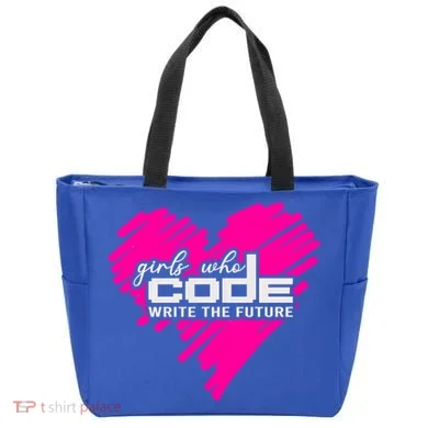 Funny Programmer Girl Coder Girls Who Code Write The Future Gift Tote Bag
