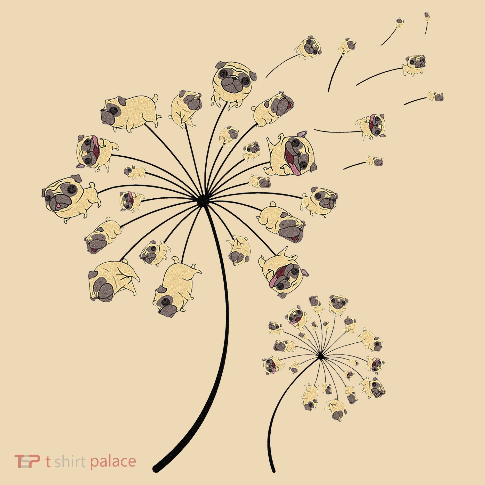 Funny Pug Gift For  Cool Flower Dog Dandelion Lover Tote Bag