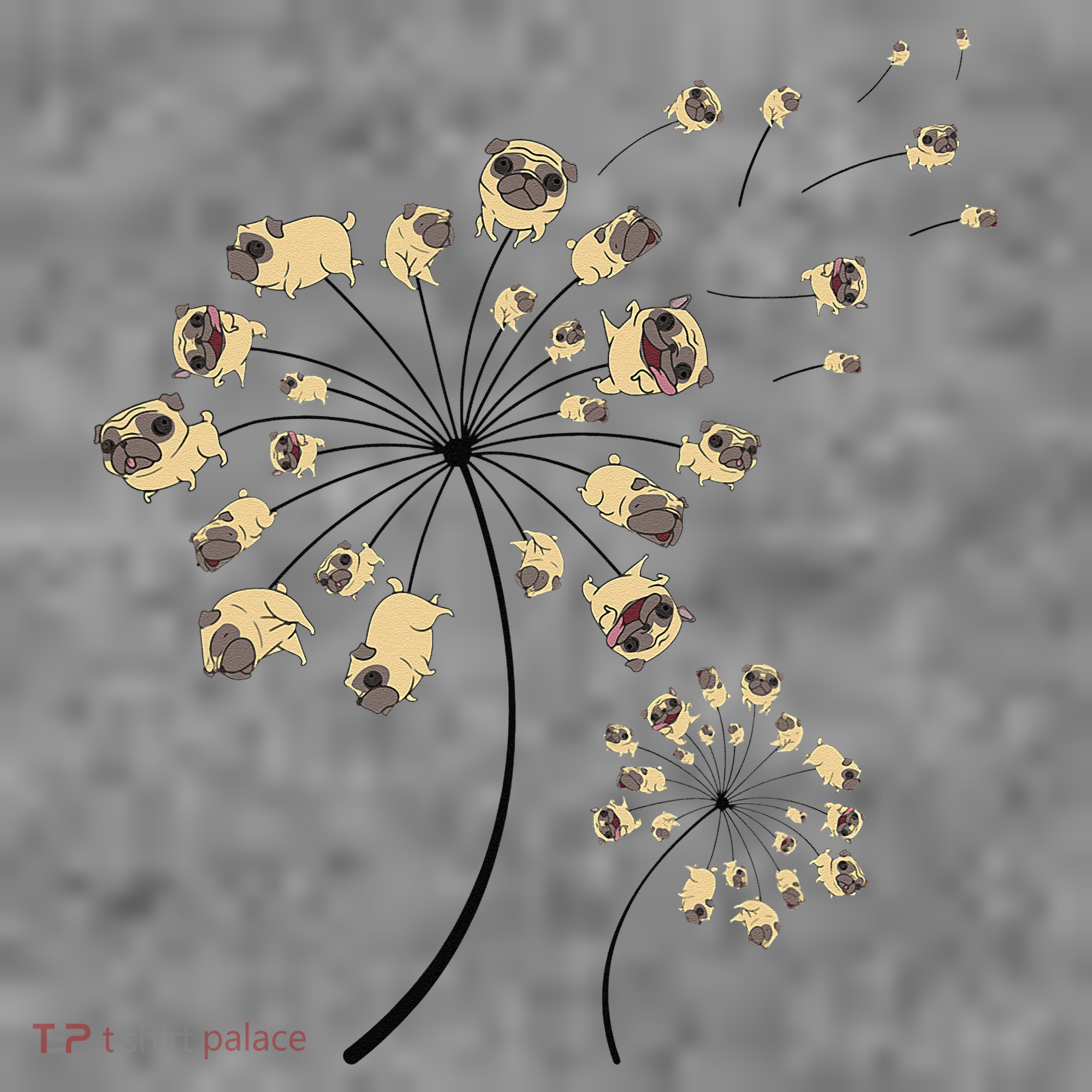 Funny Pug Gift For  Cool Flower Dog Dandelion Lover Toddler Hoodie
