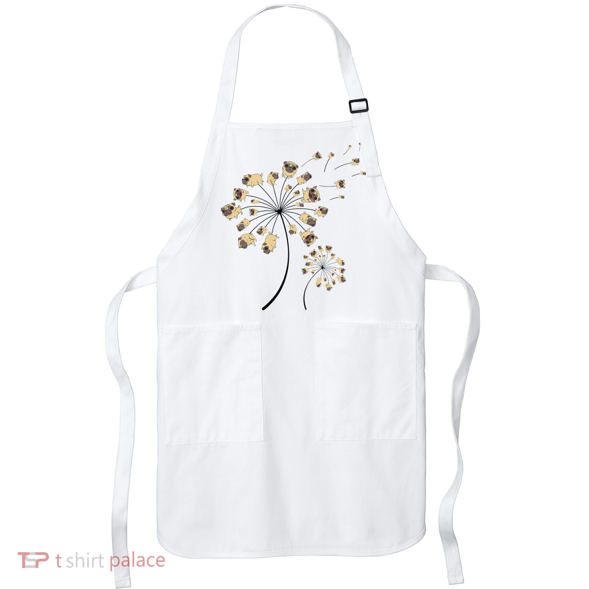 Funny Pug Gift For  Cool Flower Dog Dandelion Lover Apron