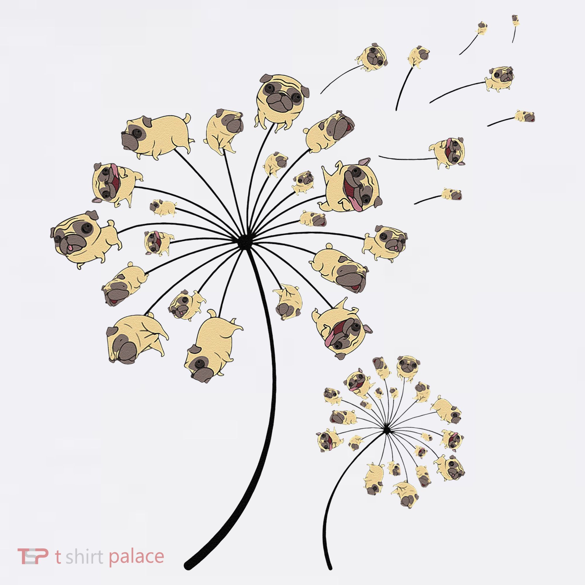 Funny Pug Gift For  Cool Flower Dog Dandelion Lover Apron