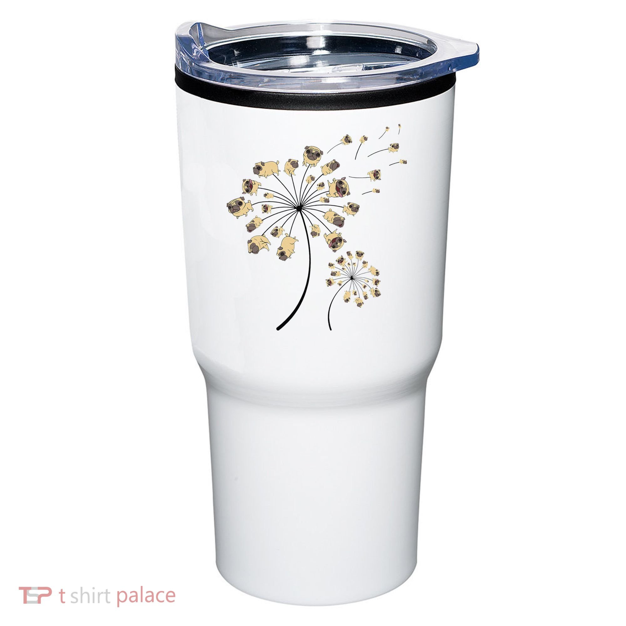 Funny Pug Gift For  Cool Flower Dog Dandelion Lover Tumbler