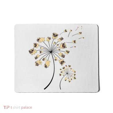 Funny Pug Gift For  Cool Flower Dog Dandelion Lover Mousepad
