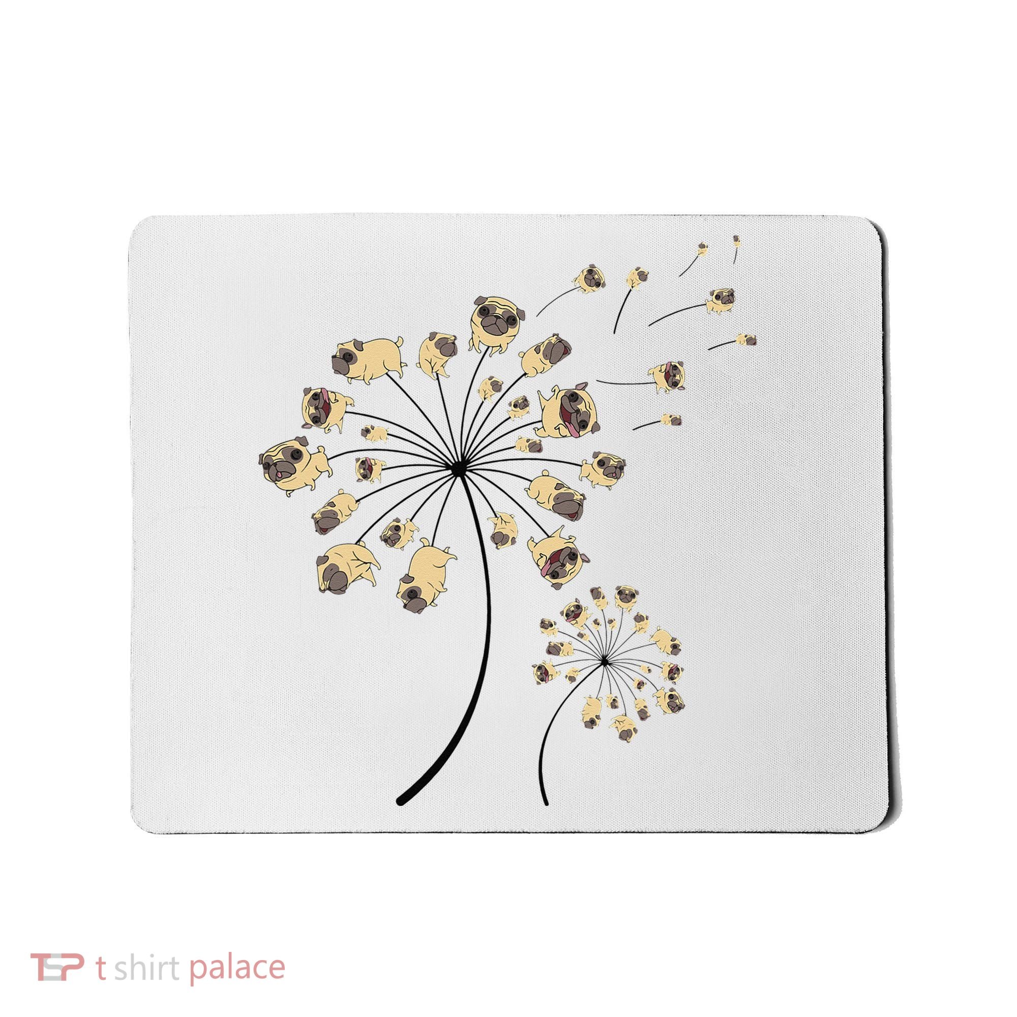 Funny Pug Gift For  Cool Flower Dog Dandelion Lover Mousepad