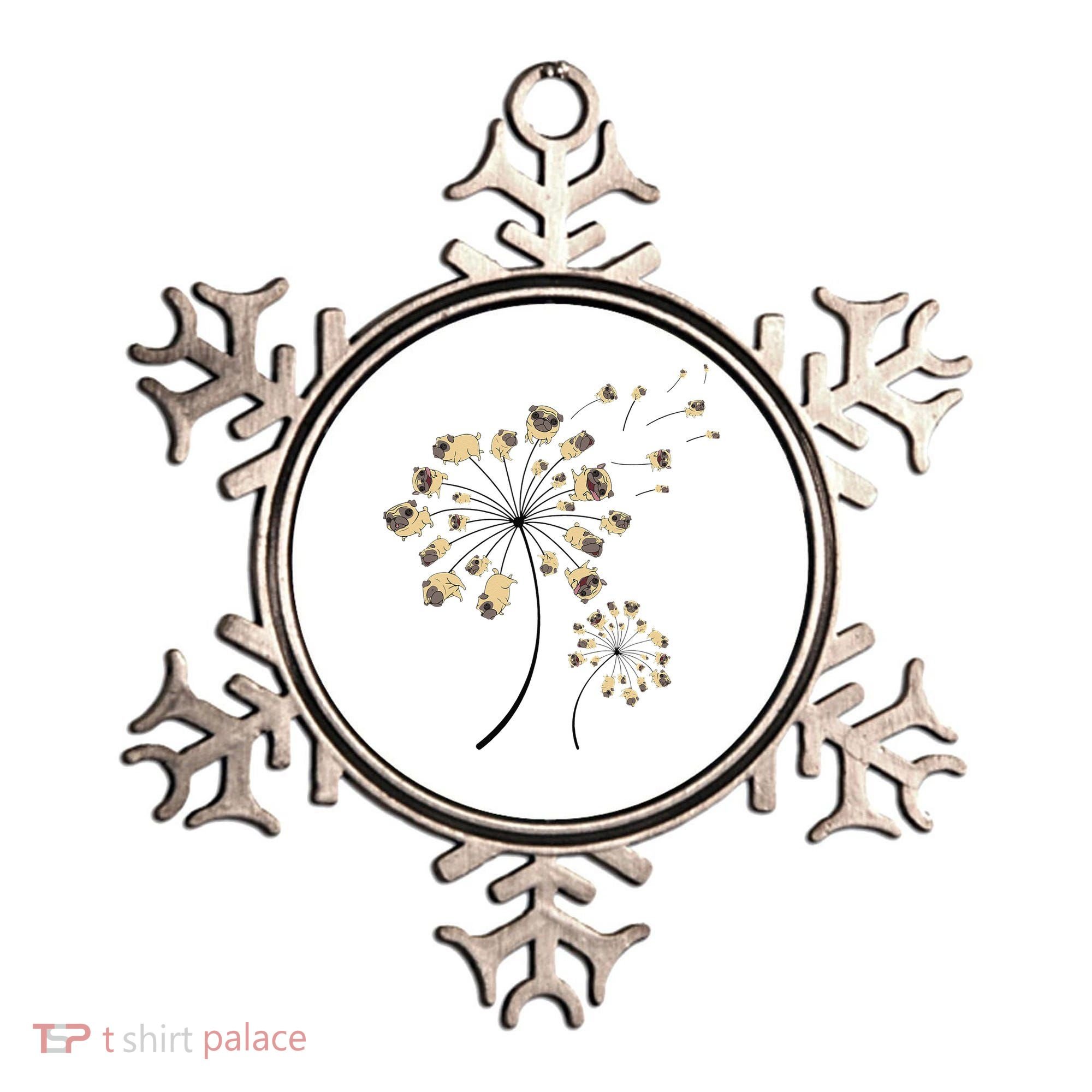 Funny Pug Gift For  Cool Flower Dog Dandelion Lover Ornament