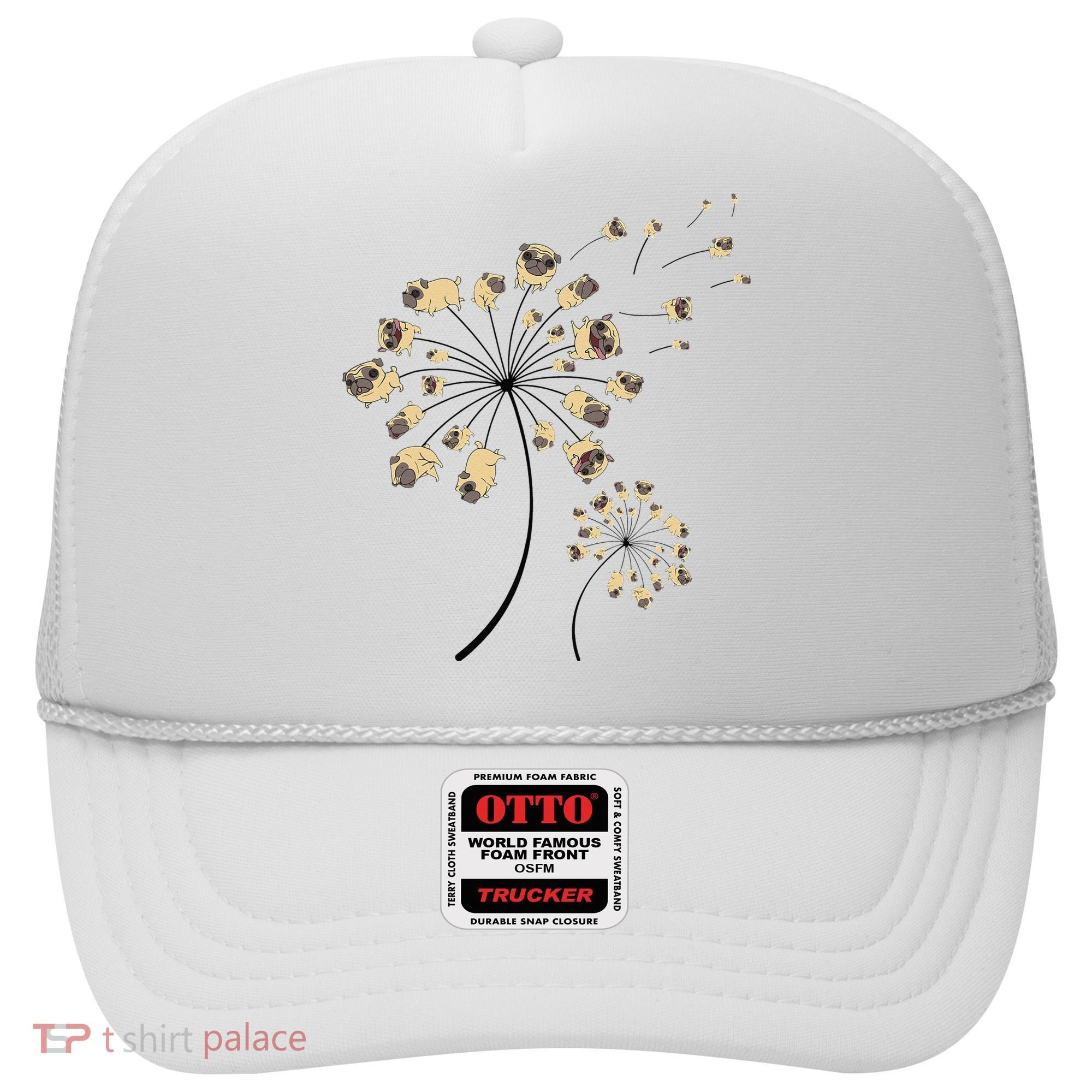 Funny Pug Gift For  Cool Flower Dog Dandelion Lover Hat