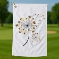 Funny Pug Gift For  Cool Flower Dog Dandelion Lover Golf Towel thumb 1
