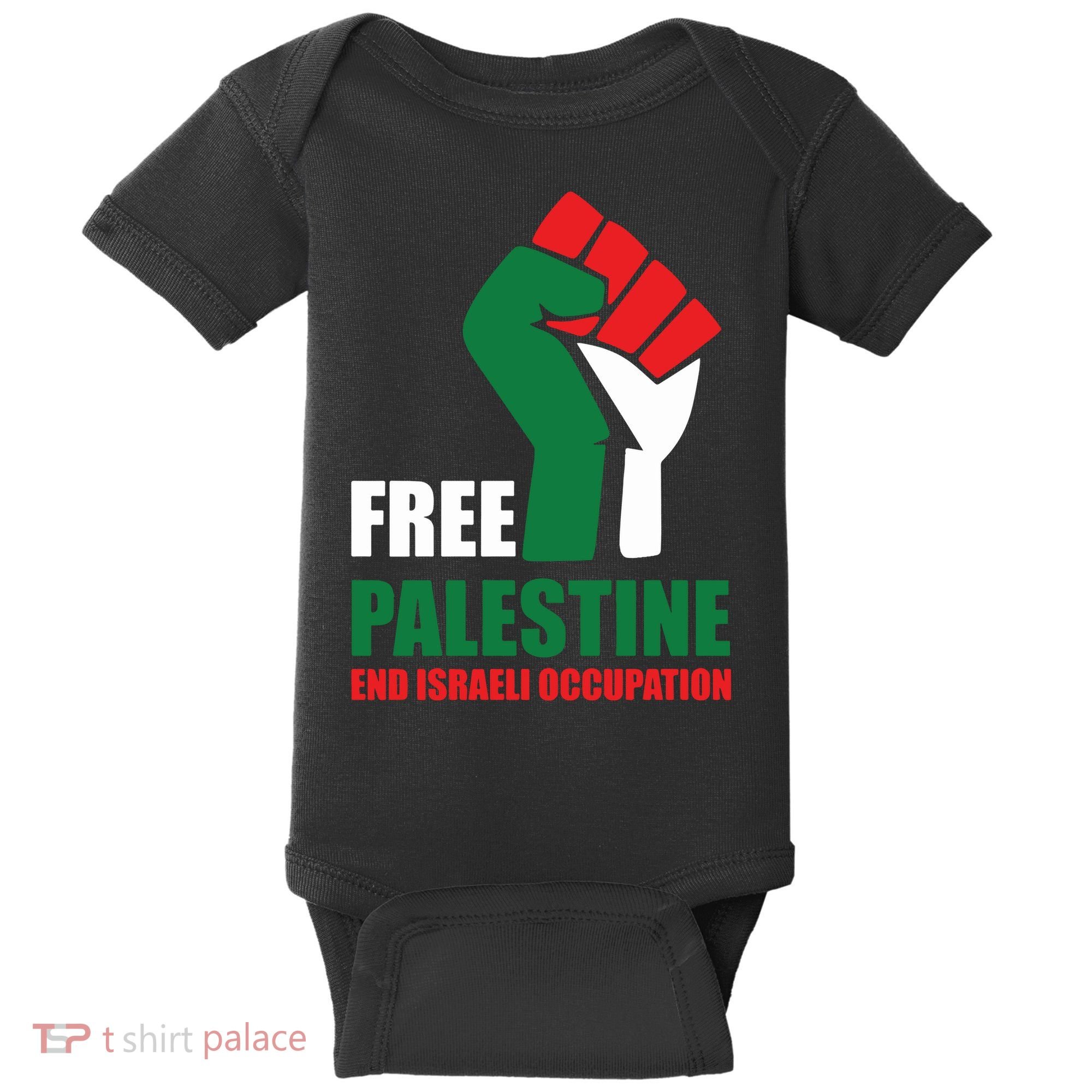 Free Palestine Gaza Freedom End Israeli Occupation Baby Bodysuit