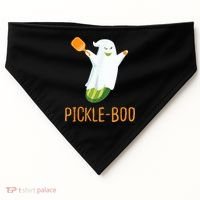 Funny Pickle Ghost Loves To Play Pickleball At Halloween USA-Made Doggie Bandana thumb 0