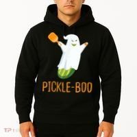 Funny Pickle Ghost Loves To Play Pickleball At Halloween Hoodie thumb 2