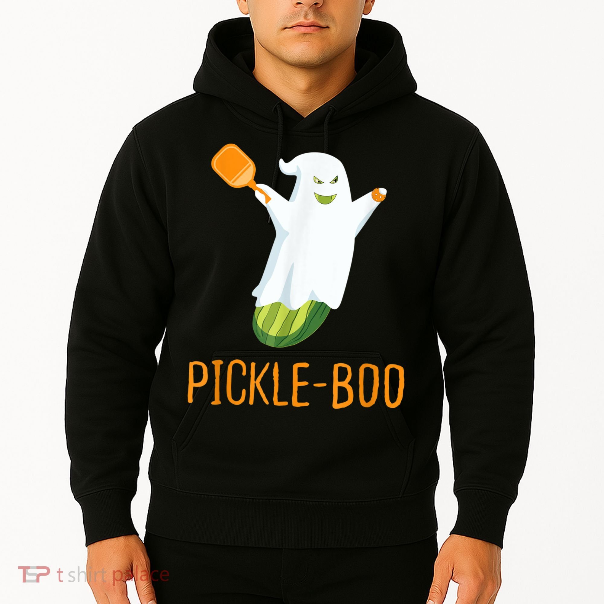 Funny Pickle Ghost Loves To Play Pickleball At Halloween Hoodie