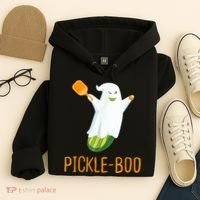 Funny Pickle Ghost Loves To Play Pickleball At Halloween Hoodie thumb 4