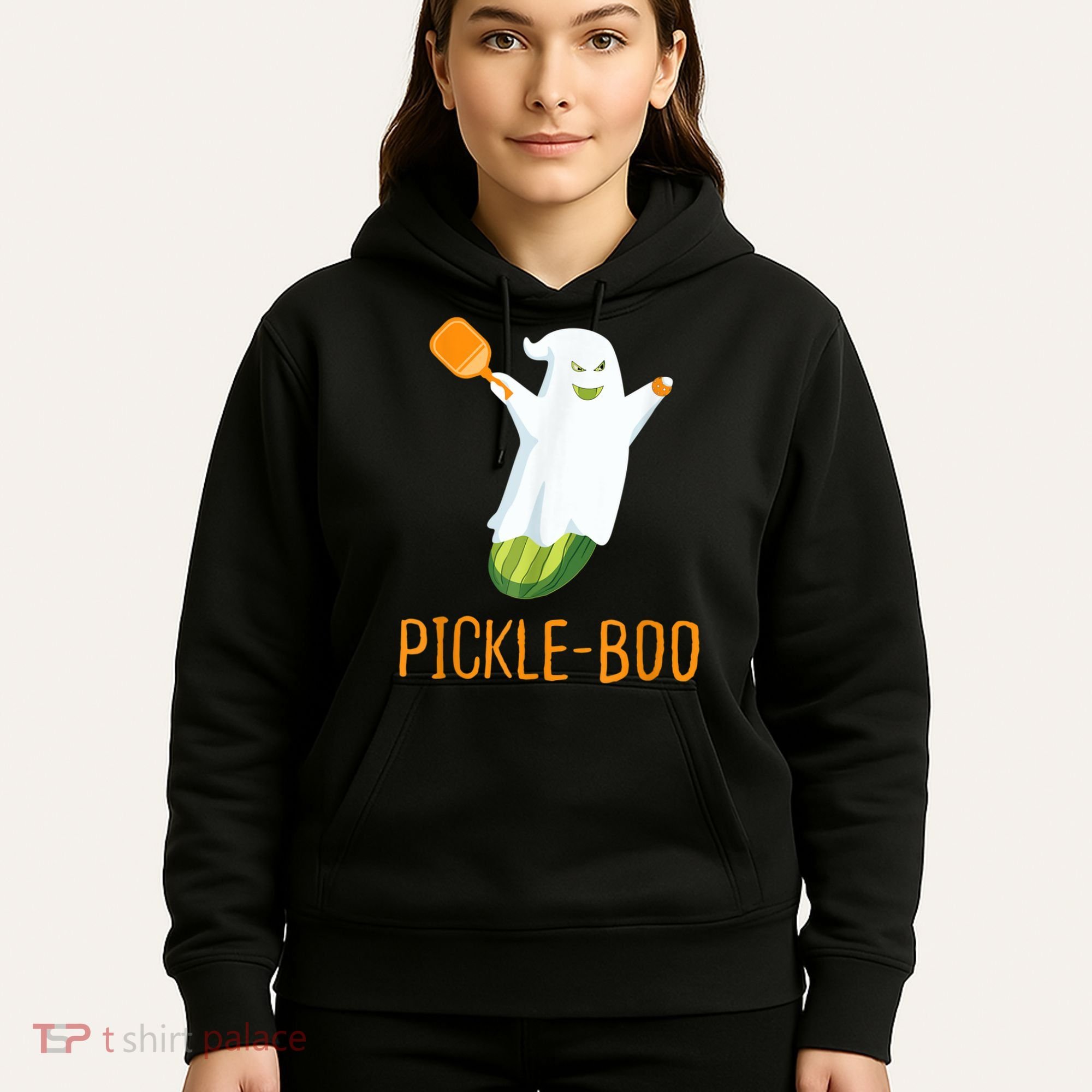 Funny Pickle Ghost Loves To Play Pickleball At Halloween Hoodie