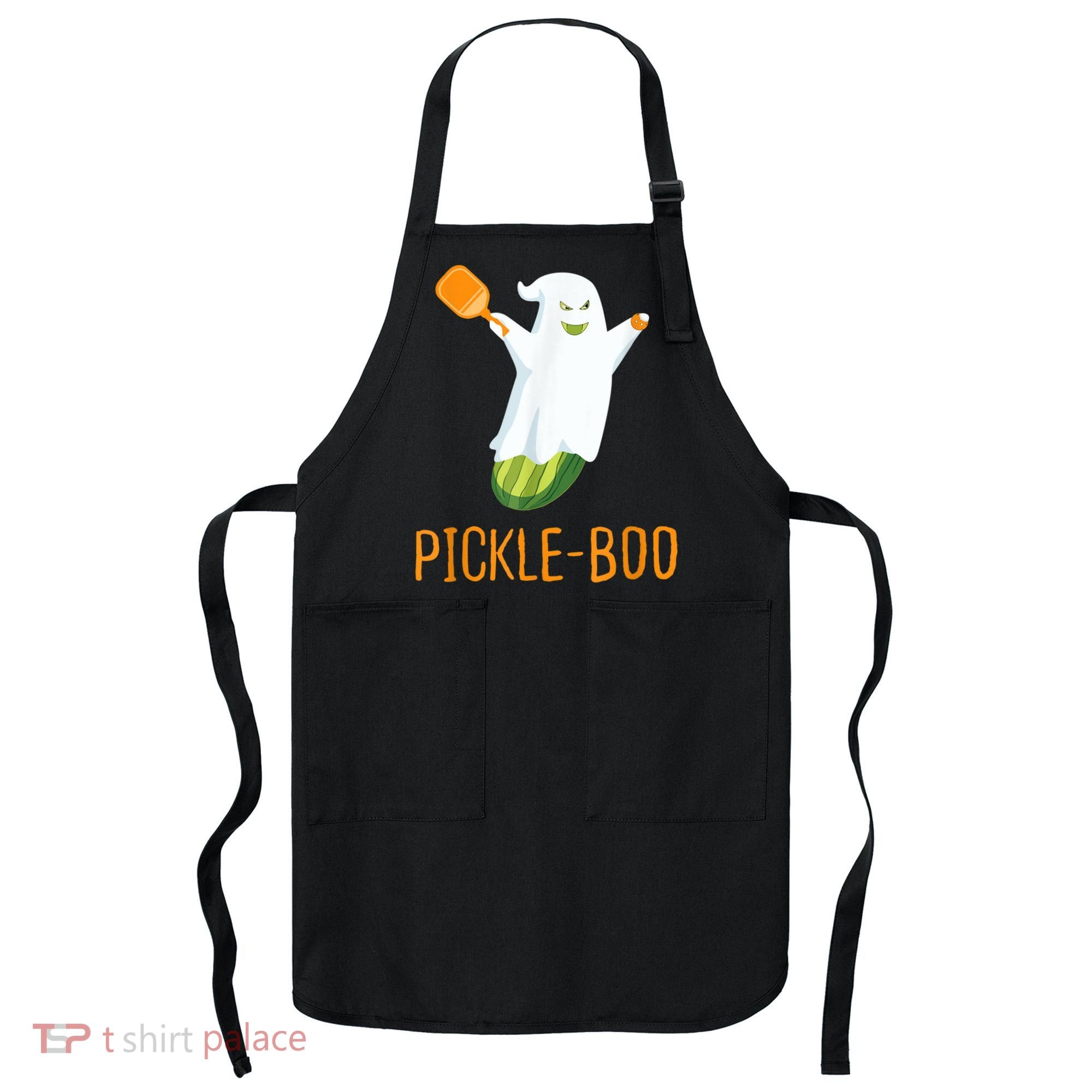 Funny Pickle Ghost Loves To Play Pickleball At Halloween Apron
