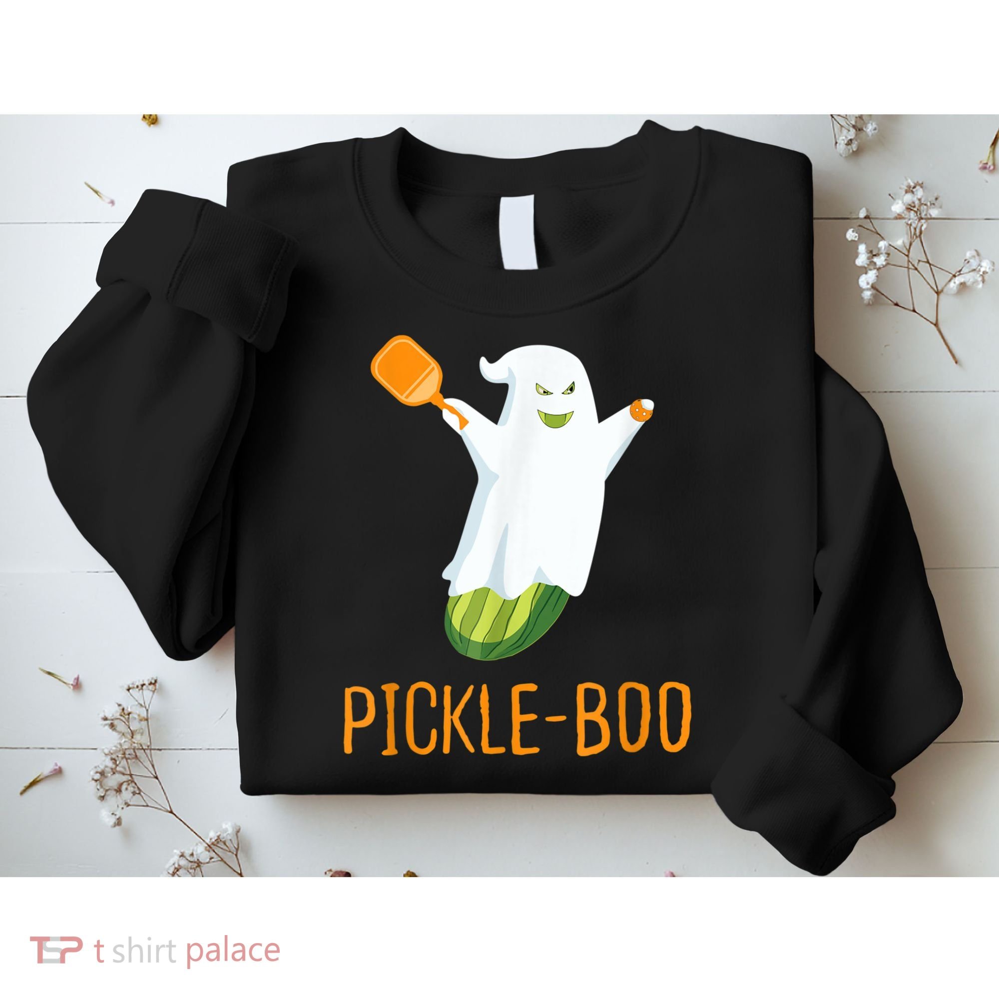 Funny Pickle Ghost Loves To Play Pickleball At Halloween Sweatshirt