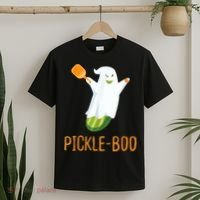 Funny Pickle Ghost Loves To Play Pickleball At Halloween T-Shirt thumb 2
