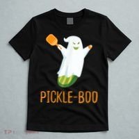 Funny Pickle Ghost Loves To Play Pickleball At Halloween T-Shirt thumb 5