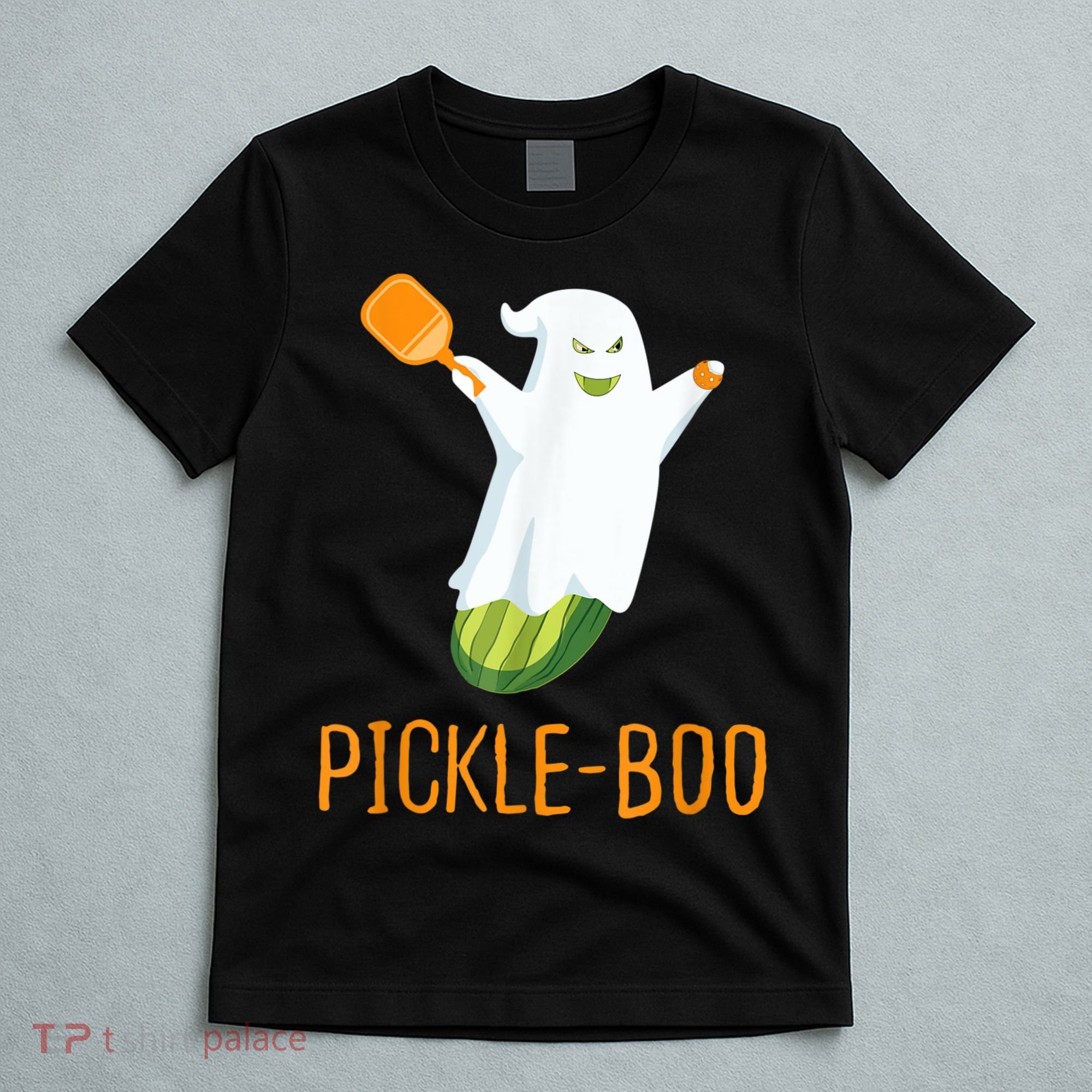 Funny Pickle Ghost Loves To Play Pickleball At Halloween T-Shirt