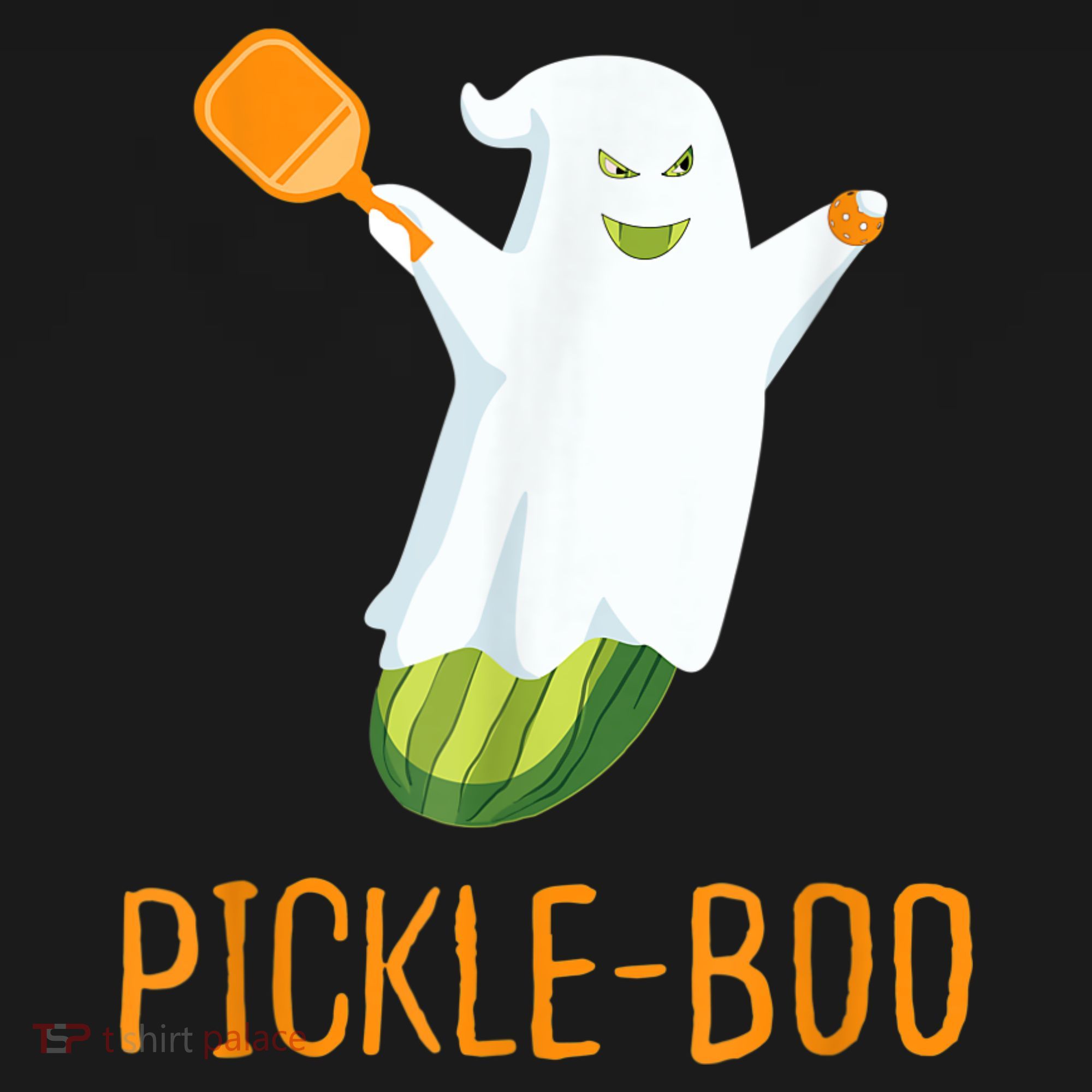 Funny Pickle Ghost Loves To Play Pickleball At Halloween T-Shirt