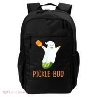 Funny Pickle Ghost Loves To Play Pickleball At Halloween Backpack thumb 0