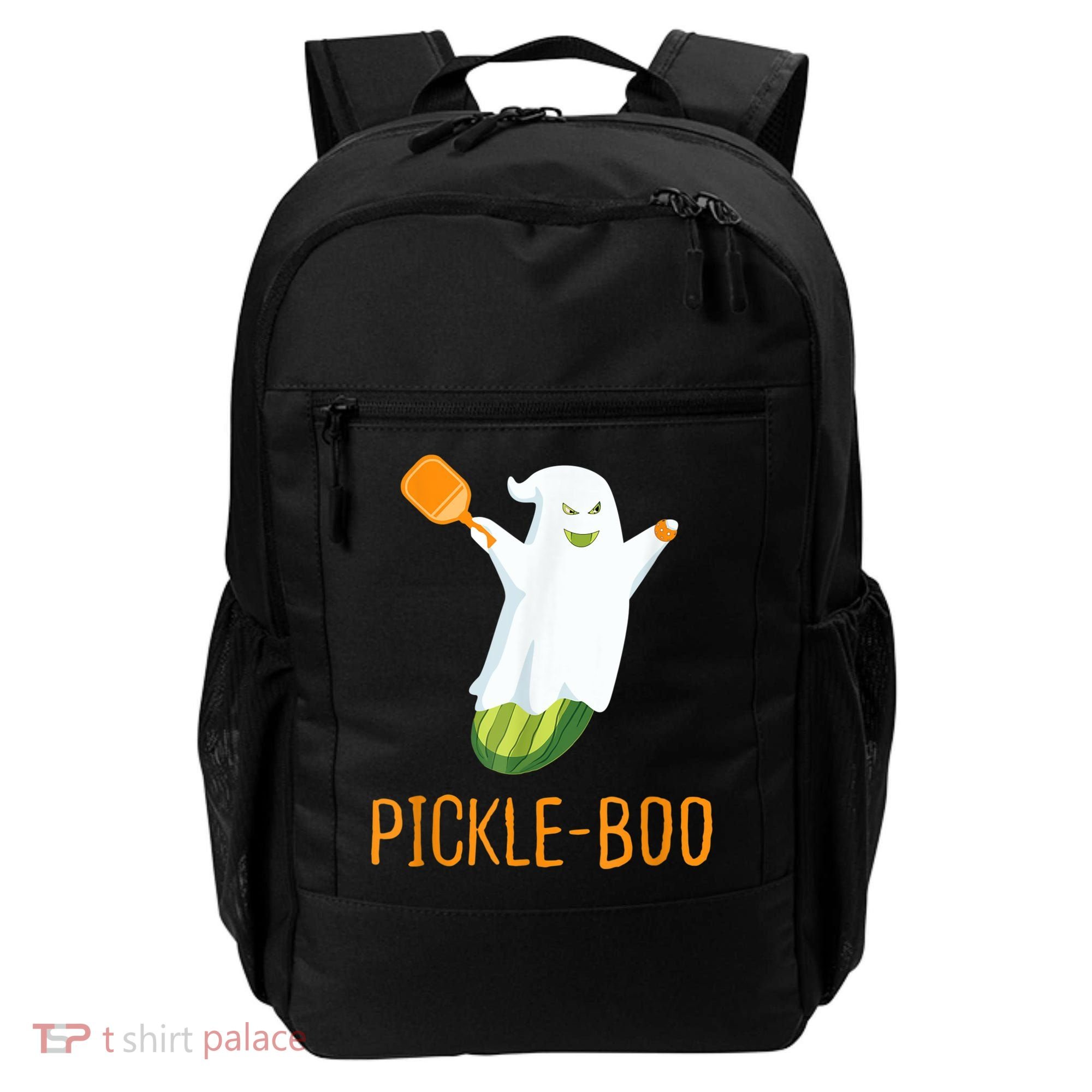 Funny Pickle Ghost Loves To Play Pickleball At Halloween Backpack