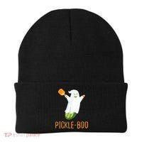 Funny Pickle Ghost Loves To Play Pickleball At Halloween Beanie thumb 0