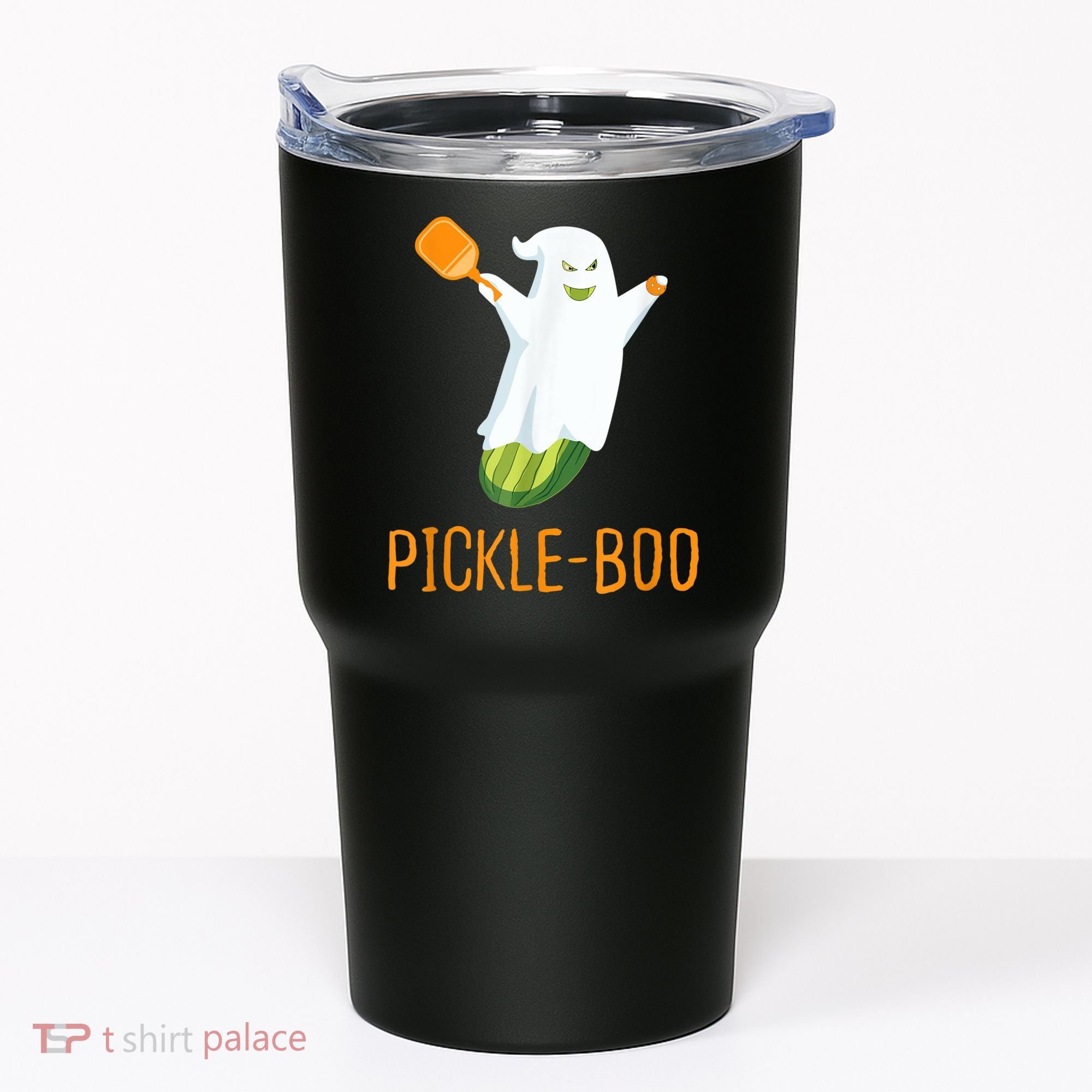 Funny Pickle Ghost Loves To Play Pickleball At Halloween Tumbler