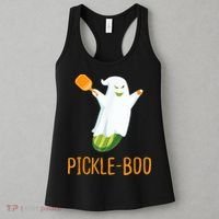 Funny Pickle Ghost Loves To Play Pickleball At Halloween Women's Tank Top thumb 3