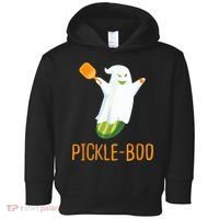 Funny Pickle Ghost Loves To Play Pickleball At Halloween Toddler Hoodie thumb 0