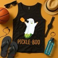 Funny Pickle Ghost Loves To Play Pickleball At Halloween Tank Top thumb 4