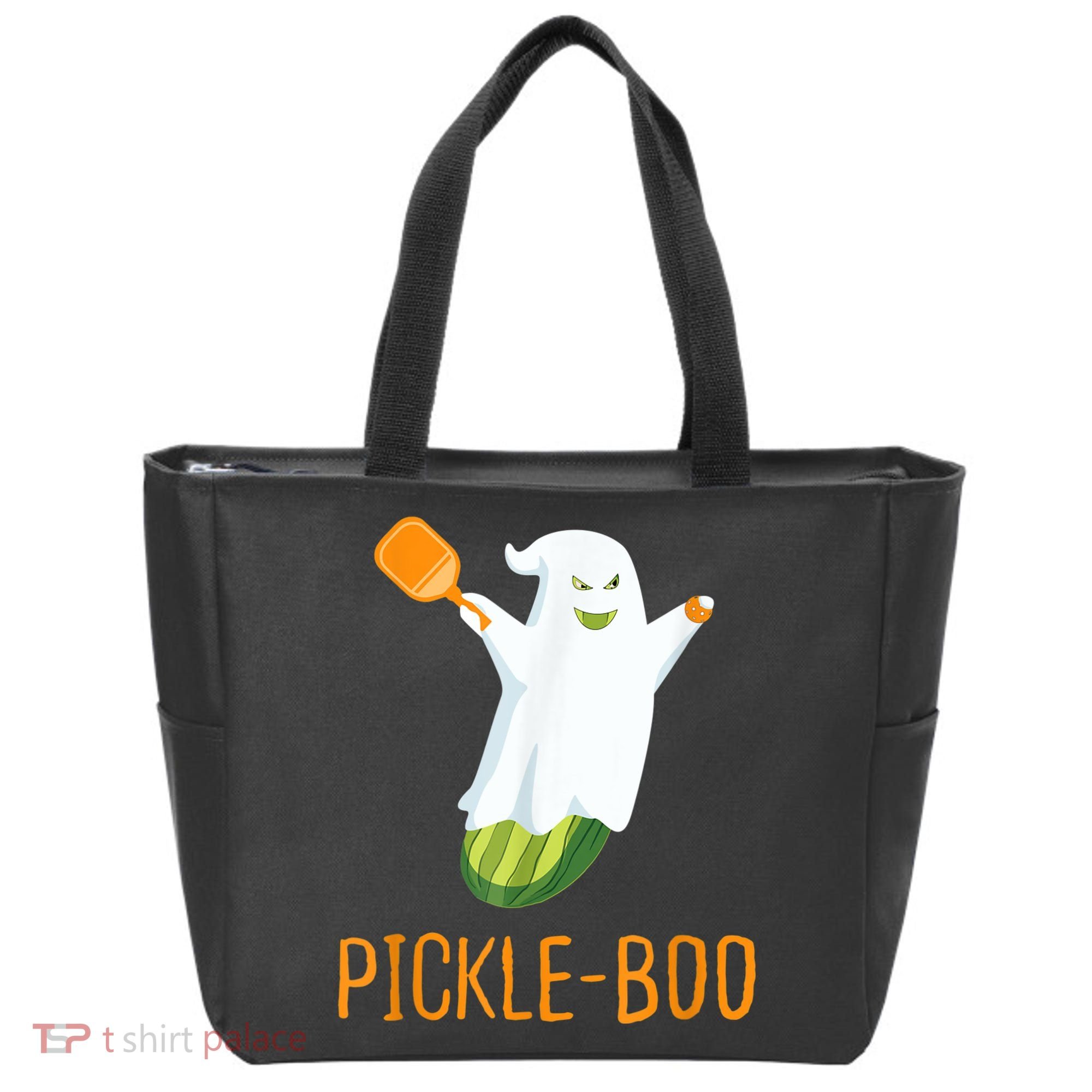 Funny Pickle Ghost Loves To Play Pickleball At Halloween Tote Bag