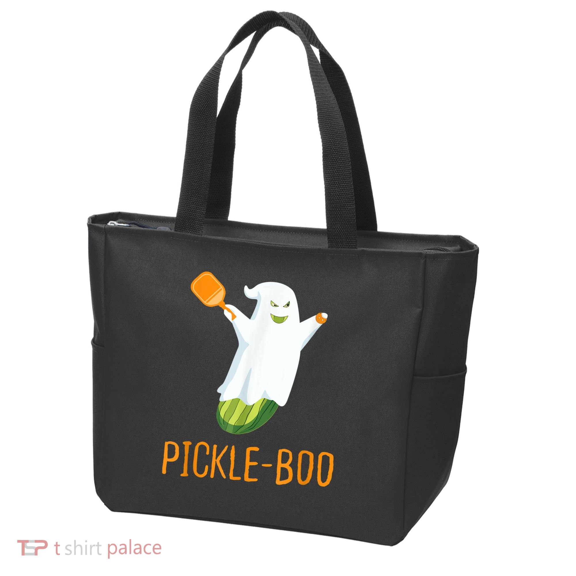Funny Pickle Ghost Loves To Play Pickleball At Halloween Tote Bag