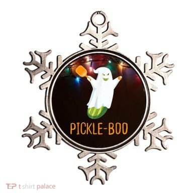 Funny Pickle Ghost Loves To Play Pickleball At Halloween Ornament