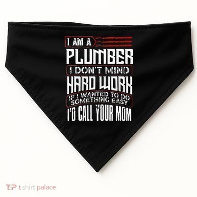 Funny Plumber Gift For Men Plumbing Dad Fathers Day USA-Made Doggie Bandana