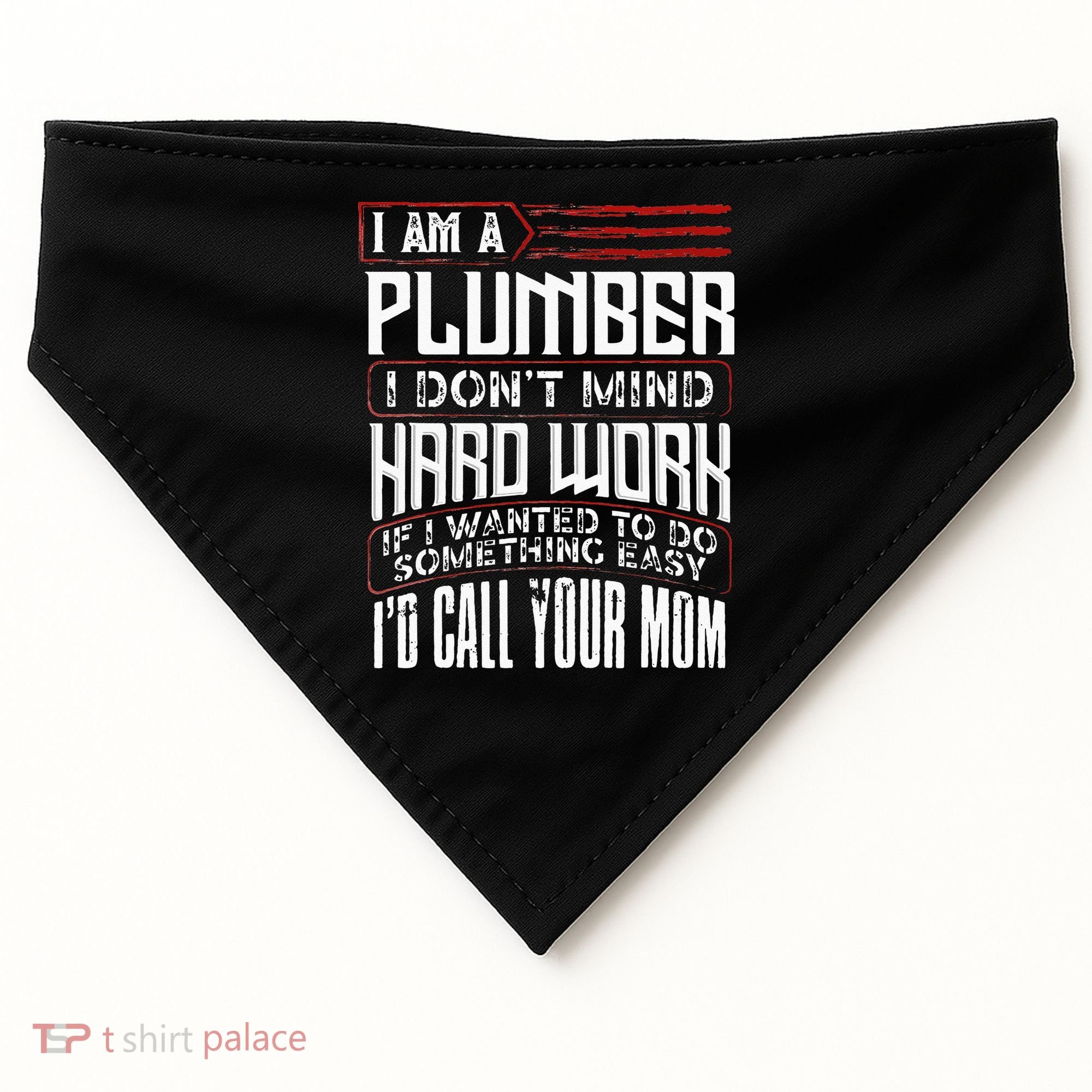Funny Plumber Gift For Men Plumbing Dad Fathers Day USA-Made Doggie Bandana