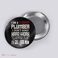 Funny Plumber Gift For Men Plumbing Dad Fathers Day Button thumb 0