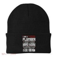 Funny Plumber Gift For Men Plumbing Dad Fathers Day Beanie thumb 0