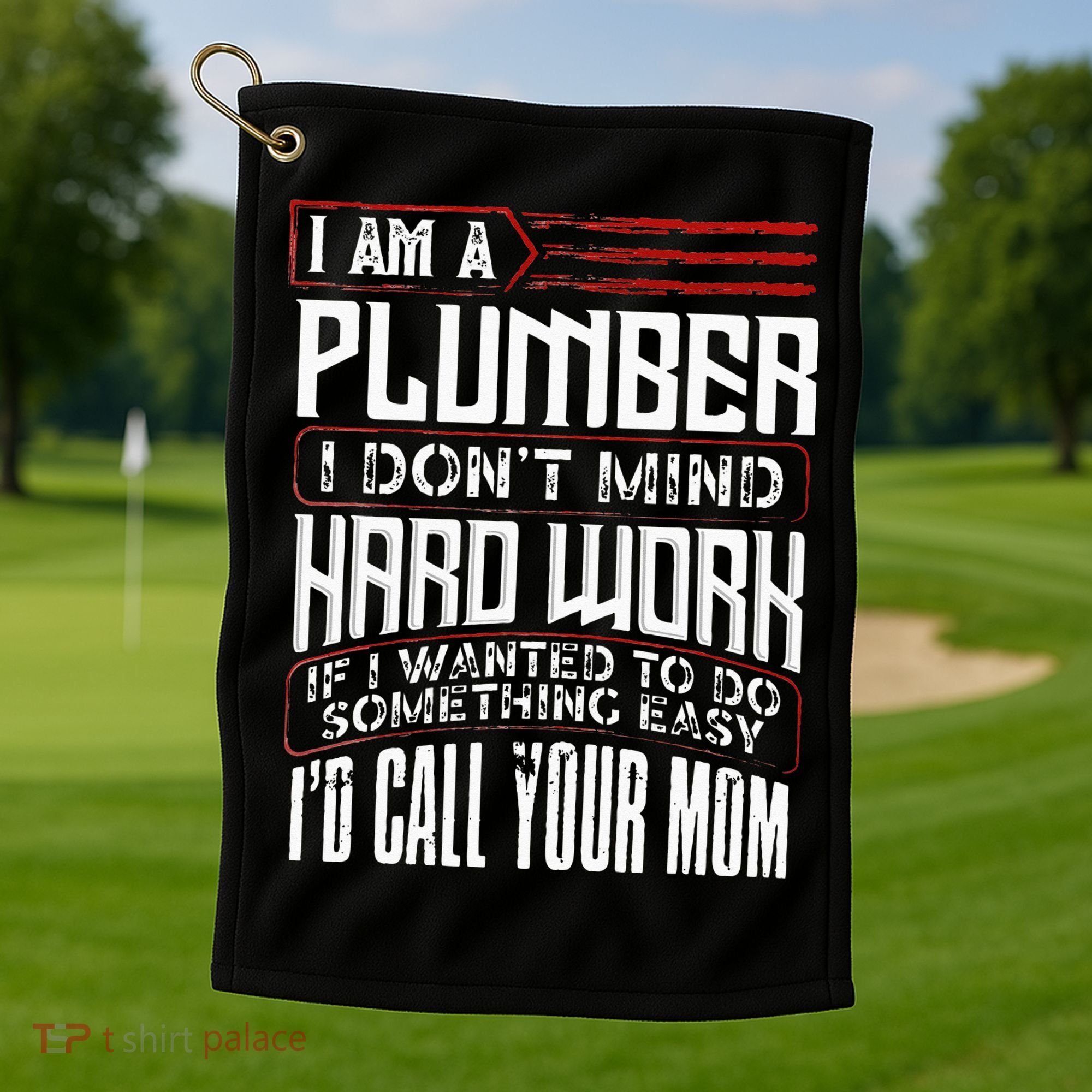 Funny Plumber Gift For Men Plumbing Dad Fathers Day Golf Towel