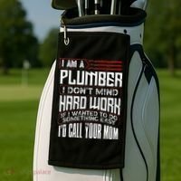 Funny Plumber Gift For Men Plumbing Dad Fathers Day Golf Towel thumb 2