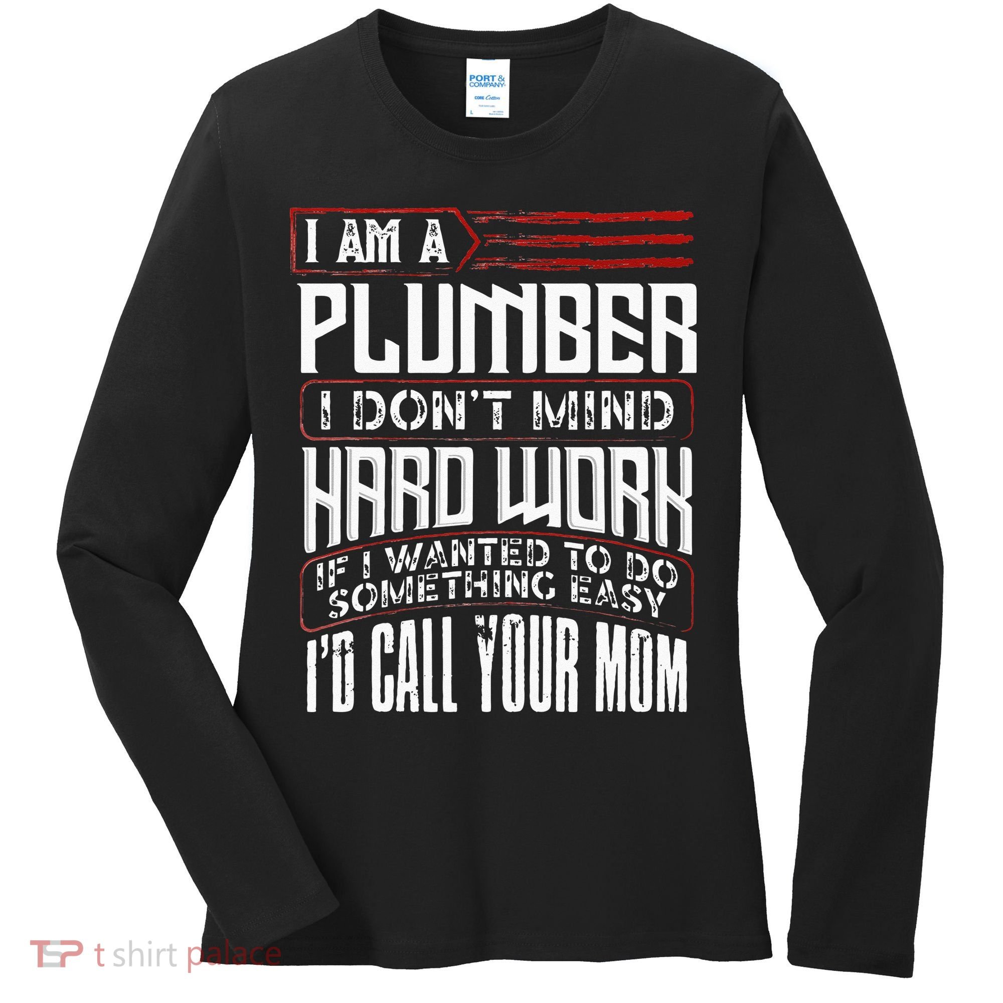 Funny Plumber Gift For Men Plumbing Dad Fathers Day Women's Long Sleeve Shirt