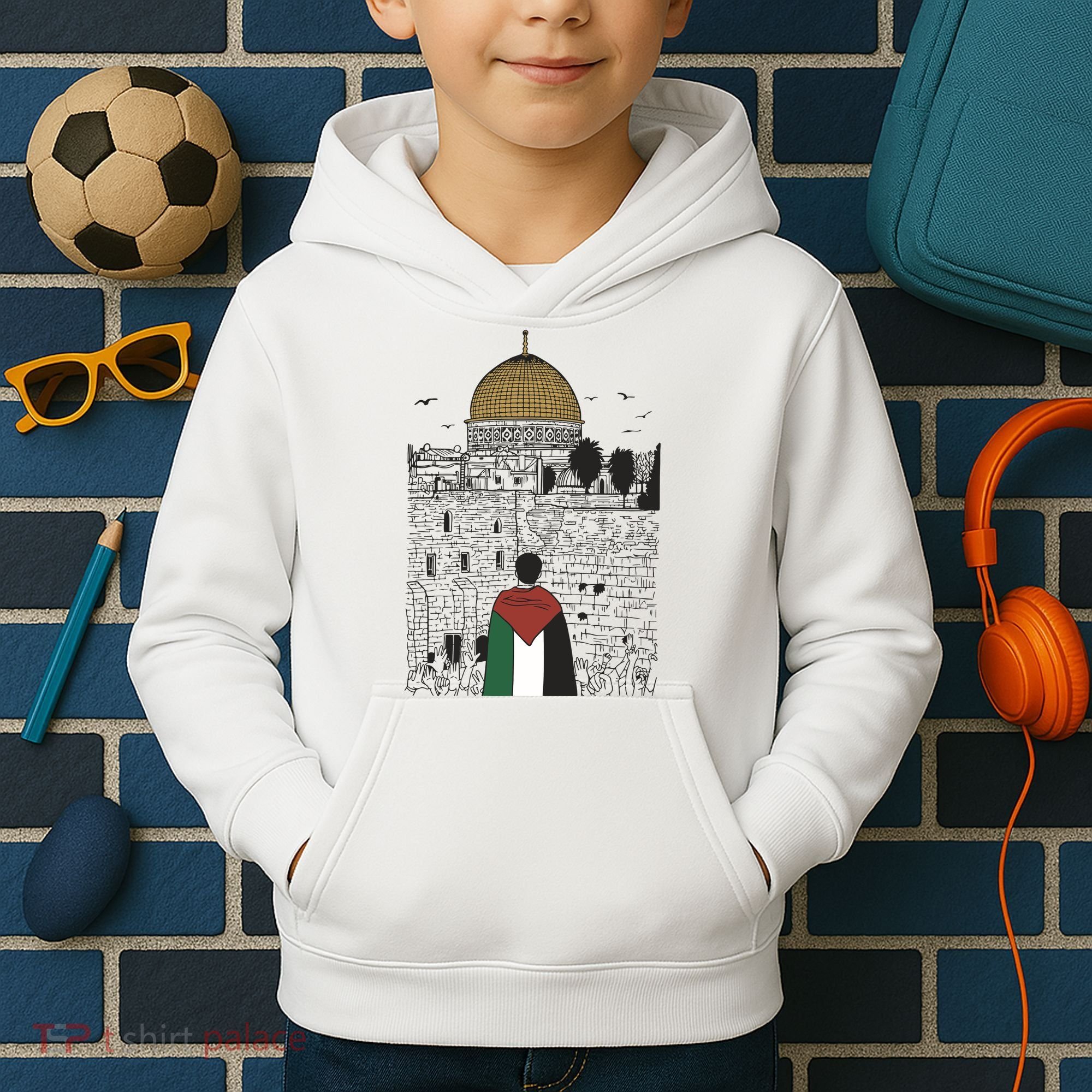 Free Palestine Gaza Palestine Support Kids Hoodie