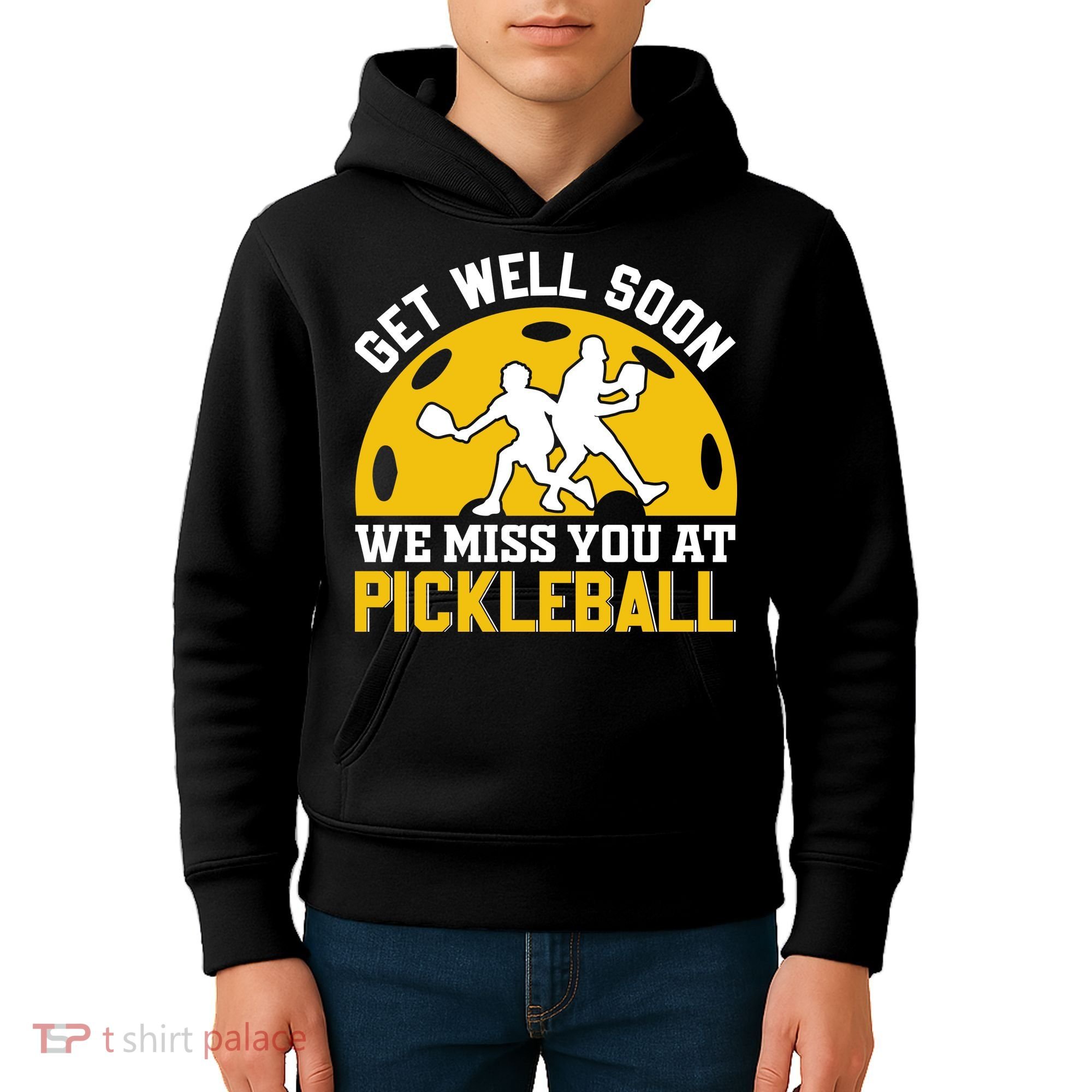 Funny Pickleball Get Well Soon We Miss You At Pickleball Kids Hoodie