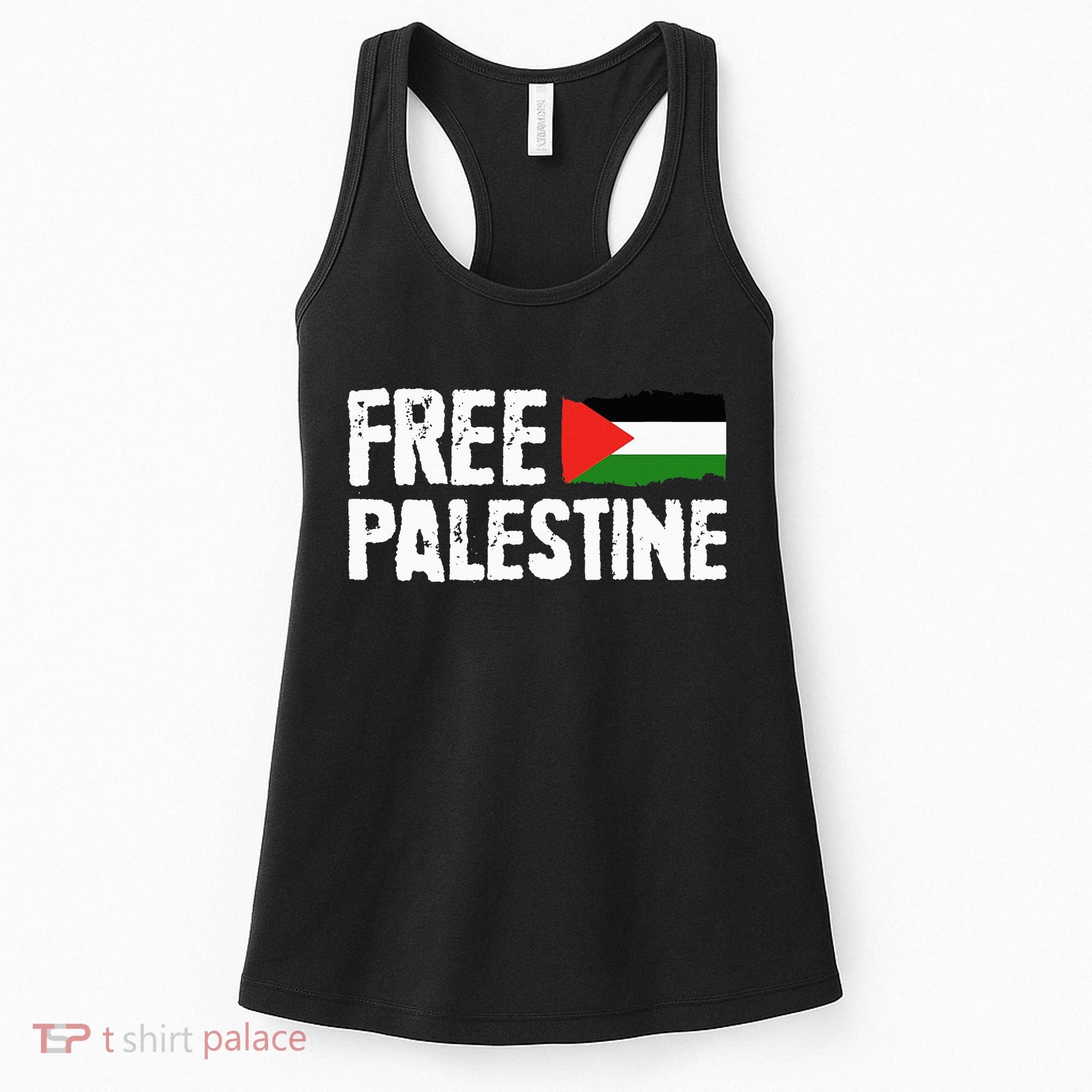 Free Palestine Gaza Flag Arabic Freedom for Palestinians Women's Tank Top