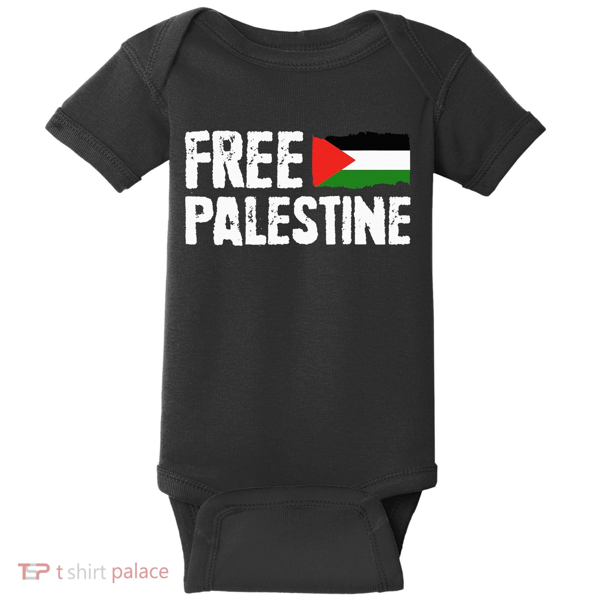 Free Palestine Gaza Flag Arabic Freedom for Palestinians Baby Bodysuit