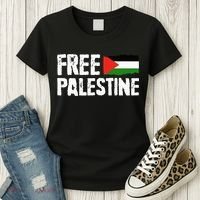 Free Palestine Gaza Flag Arabic Freedom for Palestinians Women's T-Shirt thumb 3